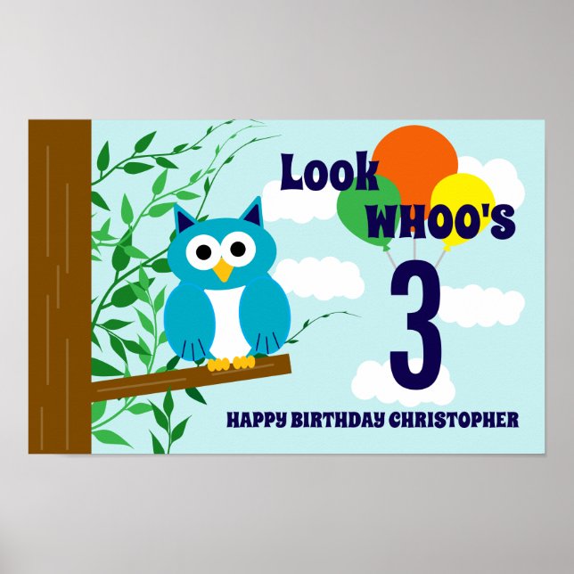 Owl Birthday Poster (Front)