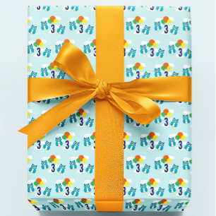 Owl Birthday Wrapping Paper Sheet