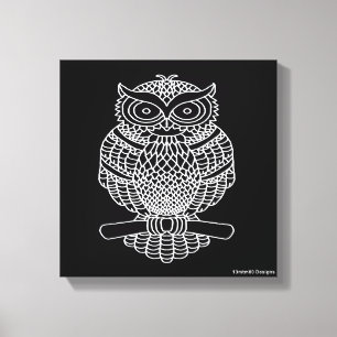 Owl (black) - Canvas Print