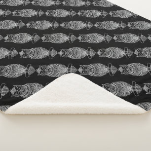 Owl (black) - Sherpa Blanket