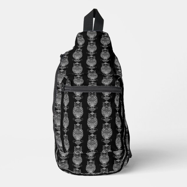 Owl (black) - Sling Bag (Front)