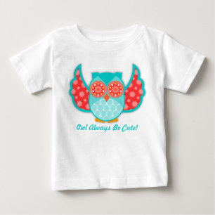 Owl Boheme Teal & Red Baby T-Shirt