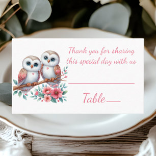 Owl Boho Woodland Rustic Country Wedding Escort Place Card