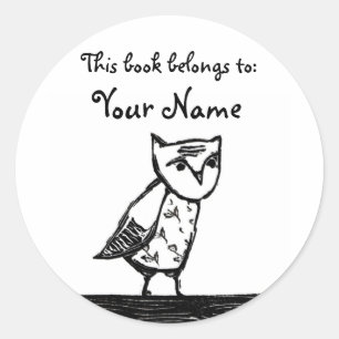 Owl Bookplate Labels