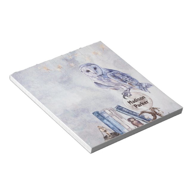 Owl & Books Notepad (Angled)
