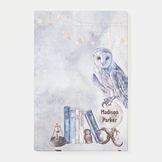 Owl & Books Post-it Notes (Front)