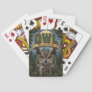 Owl Boreal Forest POPCUT Playing Cards