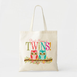 Owl Boy and Girl Twins - Proud Mummy Custom Tote Bag