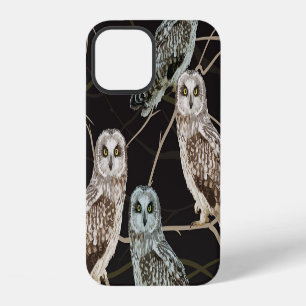 Owl Branch: Solitary Bird Perch. iPhone 12 Case