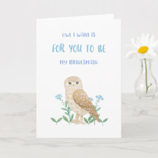 Owl Bridesmaid Proposal Card