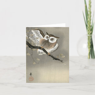 Owl by Ohara Koson Thank You Card