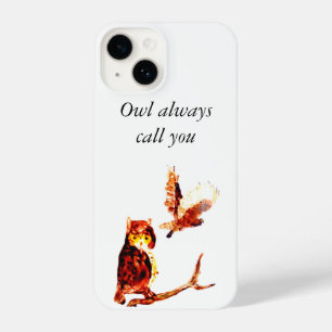 Owl Call You Tawny Owls Art Personalised iPhone 14 Case