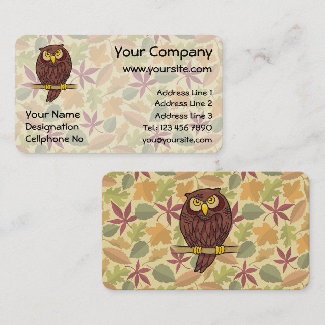 Owl Cartoon Business Card (Front/Back)