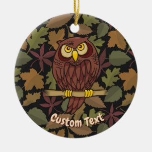 Owl Cartoon Ceramic Ornament