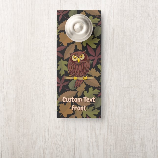 Owl Cartoon Door Hanger (On Knob)