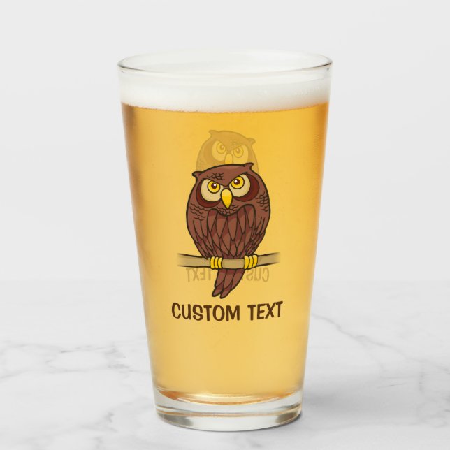 Owl Cartoon Glass (Front Filled)