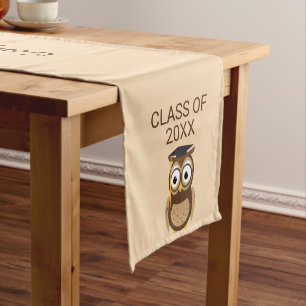 Owl Cartoon Graduation Table Runner