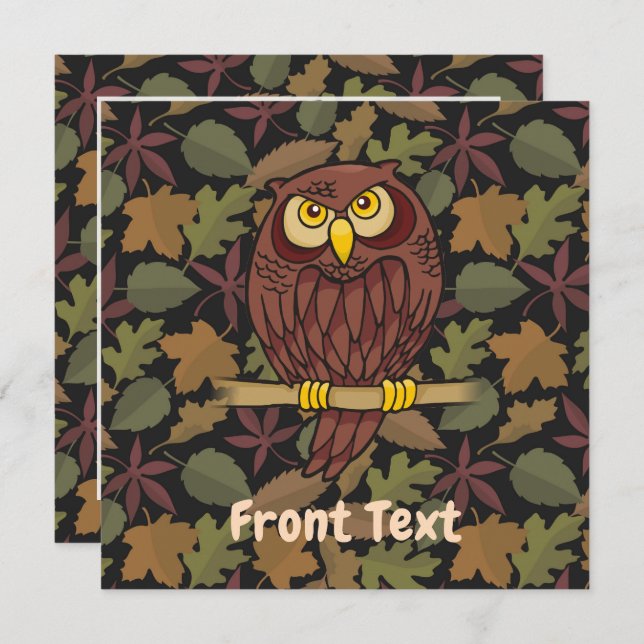 Owl Cartoon Invitation (Front/Back)