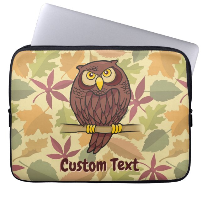 Owl Cartoon Laptop Sleeve (Front)