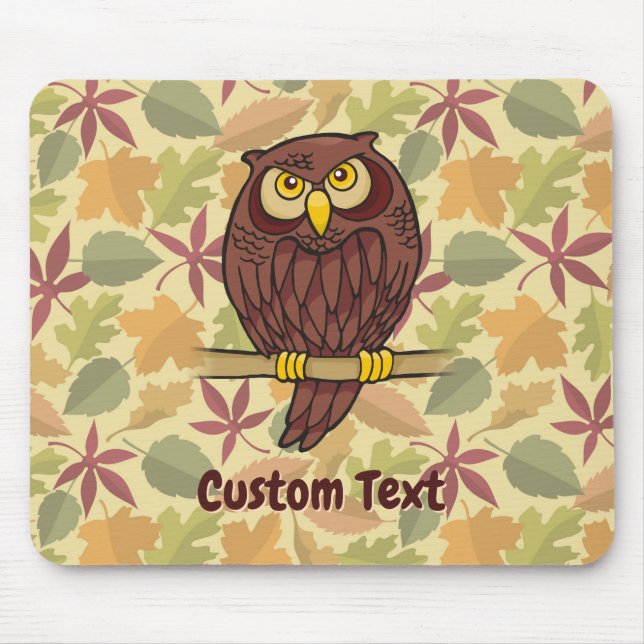 Owl Cartoon Mouse Pad (Front)
