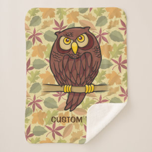 Owl Cartoon Sherpa Blanket