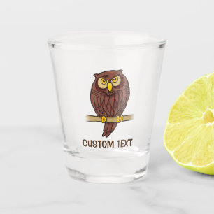 Owl Cartoon Shot Glass