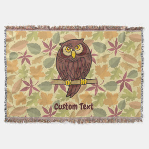 Owl Cartoon Throw Blanket