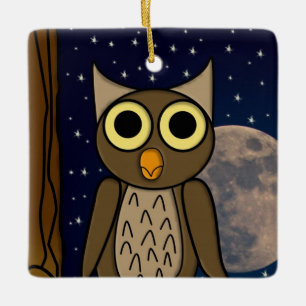 owl ceramic ornament
