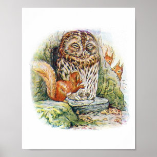 Owl Children's Book Illustration Poster