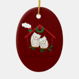 Owl Christmas Country Holiday Ceramic Tree Decoration
