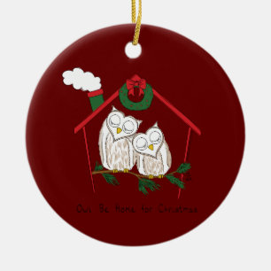 Owl Christmas Country Holiday Ceramic Tree Decoration