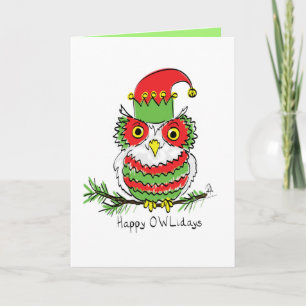 Owl Christmas Cute Funny Holiday Card