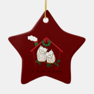 Owl Christmas Cute Funny Holiday Ceramic Tree Decoration