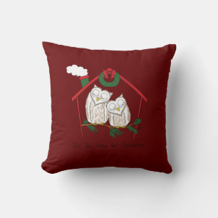 Owl Christmas Cute Funny Holiday Cushion