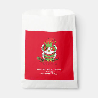 Owl Christmas Cute Funny Holiday Kids Favour Bags