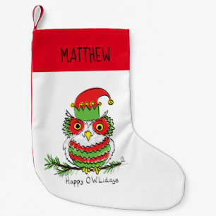 Owl Christmas Cute Funny Holiday Small Christmas Stocking