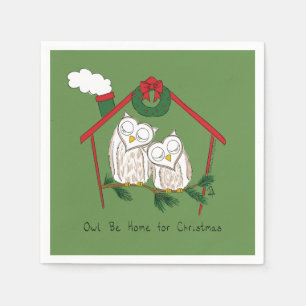 Owl Christmas Cute Kids Napkin