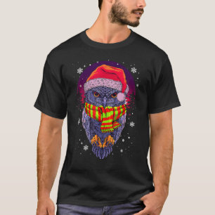 Owl Christmas Reindeer Antlers Xmas Kids Boys Gir T-Shirt