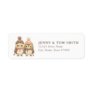 Owl Christmas Return Address Labels