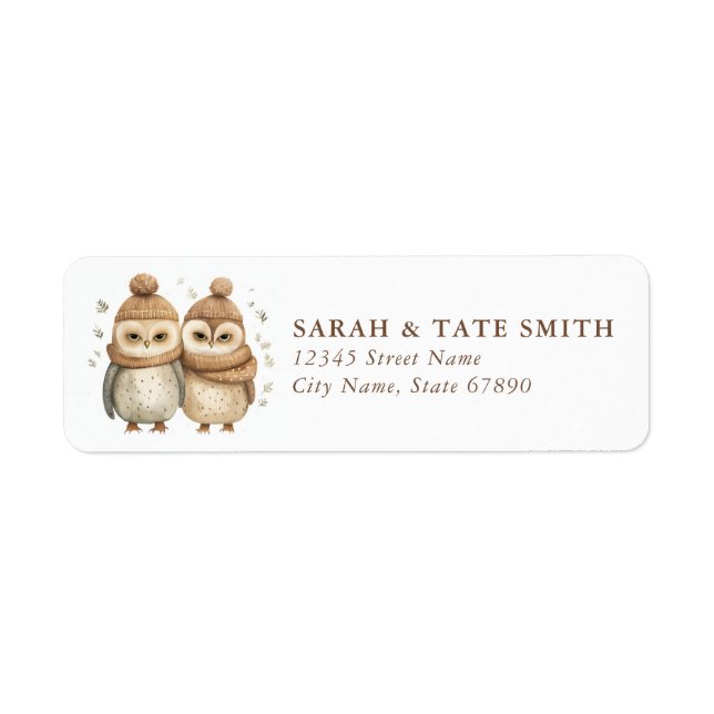 Owl Christmas Return Address Labels (Front)