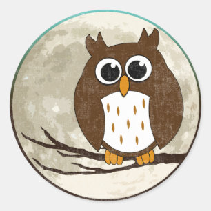 Owl Classic Round Sticker