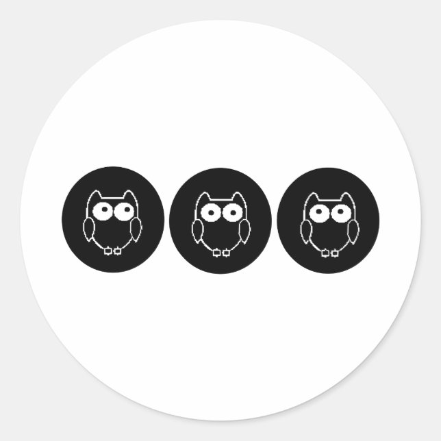owl classic round sticker (Front)