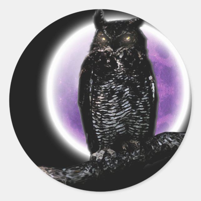 Owl Classic Round Sticker (Front)