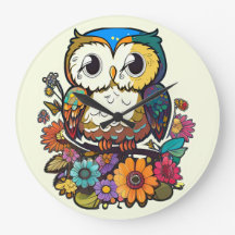 Owl Clock for nursery or child's room
