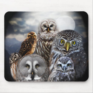 Owl Collage Mouse Mat