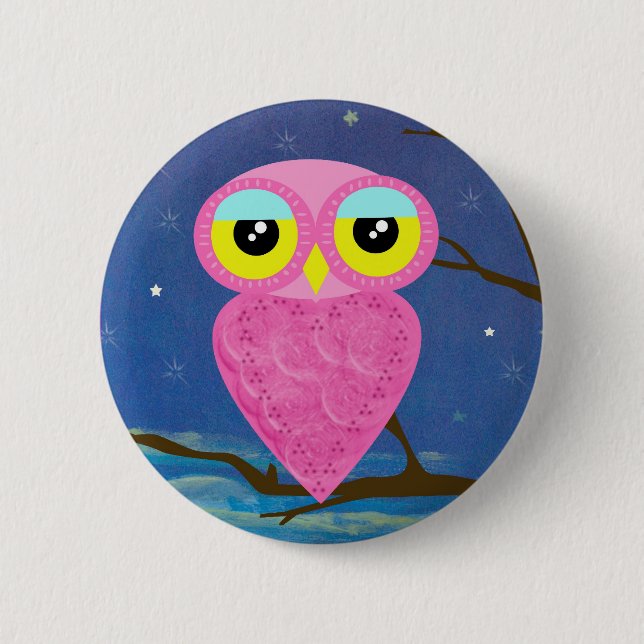 owl collection 6 cm round badge (Front)