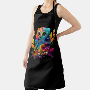 OWL COLORFUL ABSTRACT   APRON