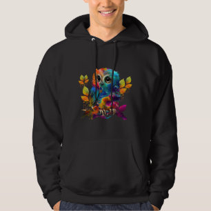 OWL COLORFUL ABSTRACT   HOODIE