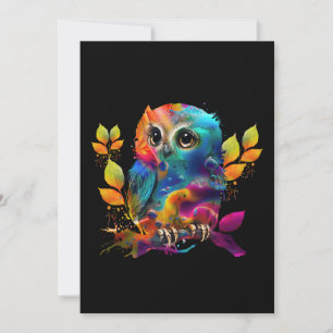 OWL COLORFUL ABSTRACT INVITATION