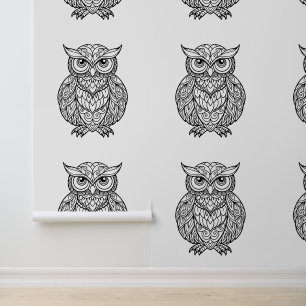 Owl Colouring Page Wallpaper